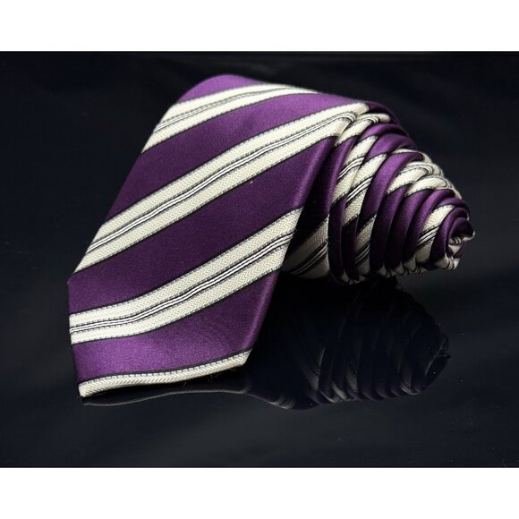 Donald J Trump Signature Men‘s Tie Purple Striped 60” - Picture 6 of 6